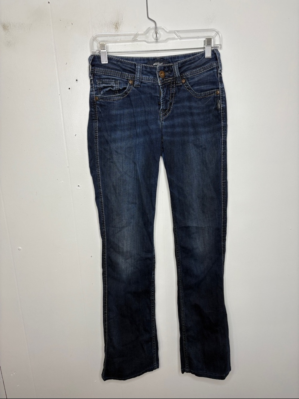 Silver Jeans Womens 26 Suki Slim Boot Dark Wash Western Country‎ Full Length